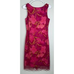 Vintage Y2K Heart & Soul Mesh Floral Midi Dress Womens M 90's Fairycore Sheer